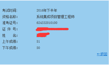 系统集成成绩